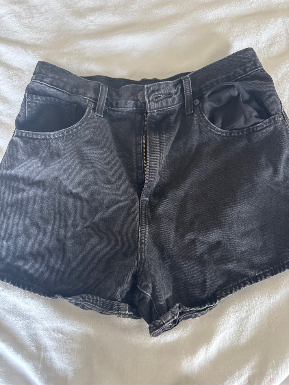 Levi's Vintage Black High-Waist Denim Shorts